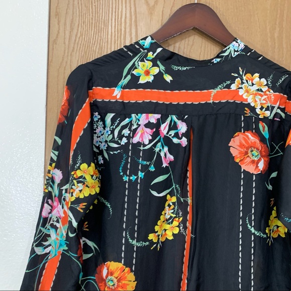 JOHNNY WAS EULIA SILK FLORAL TUNIC BLOUSE TOP - Picture 11 of 13